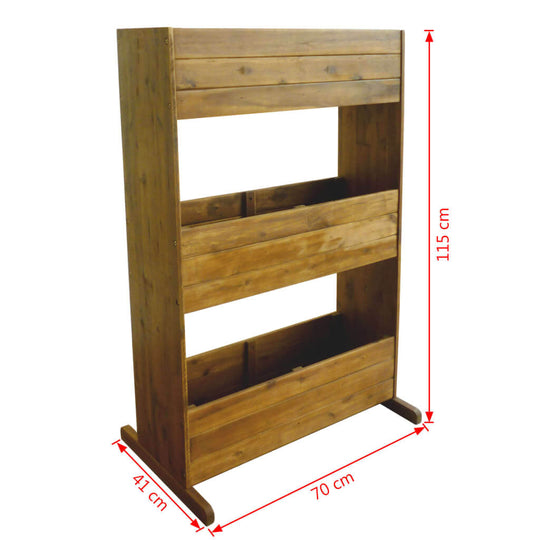 3-tier garden raised bed made of solid acacia wood, ideal for outdoor gardening and adding natural charm to your space.