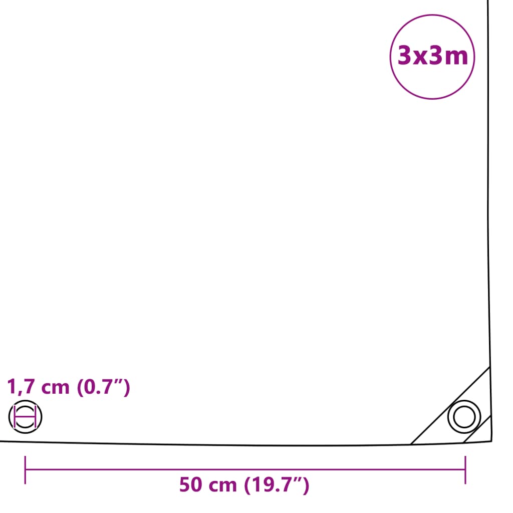 Tarpaulin 650 g/m² 3x3 m