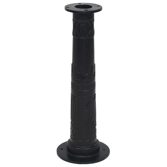 Stand for hand water pump made of durable cast iron, designed for outdoor use with 4 x 10 mm mounting holes.