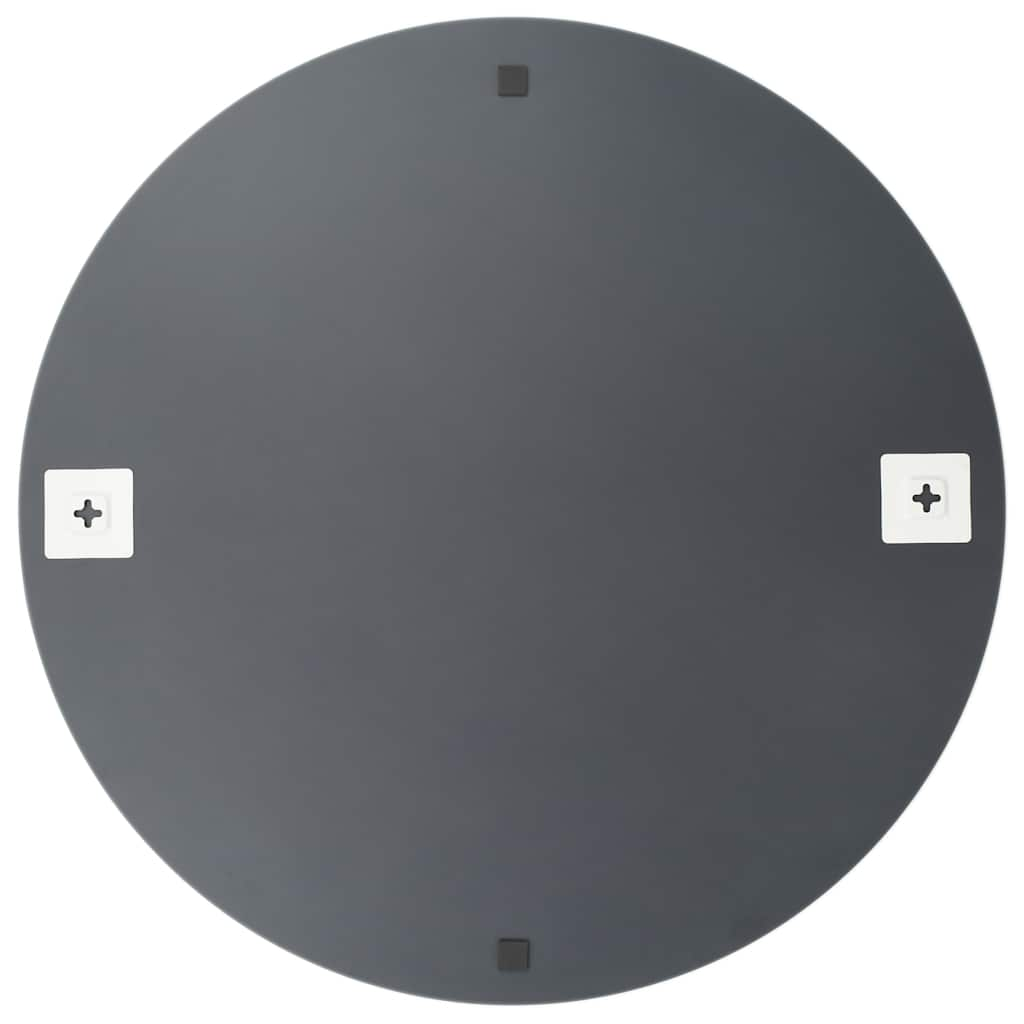 Back view of a 60 cm round wall mirror showing mounting accessories for easy installation in any room.