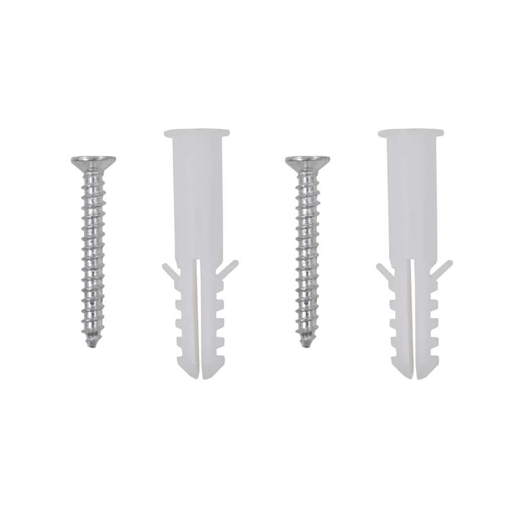 Set of wall mounting screws and anchors for easy installation of mirrors and furniture. Durable and reliable hardware accessories.