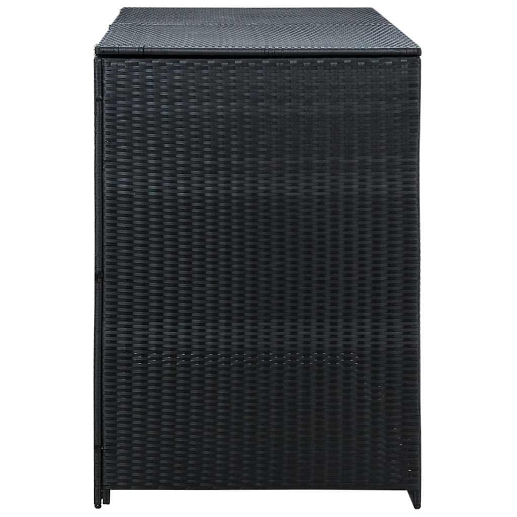 Double Wheelie Bin Shed Poly Rattan  148x80x111 cm