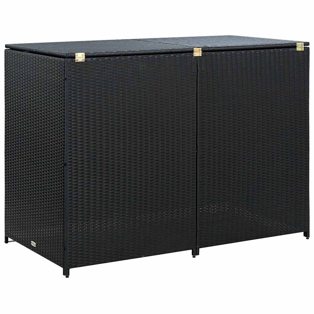 Double Wheelie Bin Shed Poly Rattan  148x80x111 cm