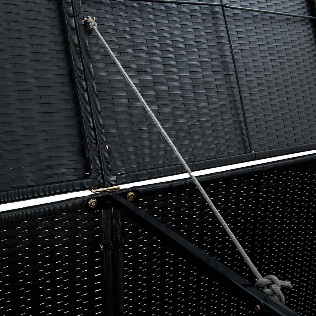 Double Wheelie Bin Shed Poly Rattan  148x80x111 cm