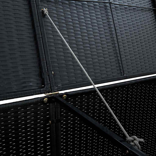 Double Wheelie Bin Shed Poly Rattan  148x80x111 cm