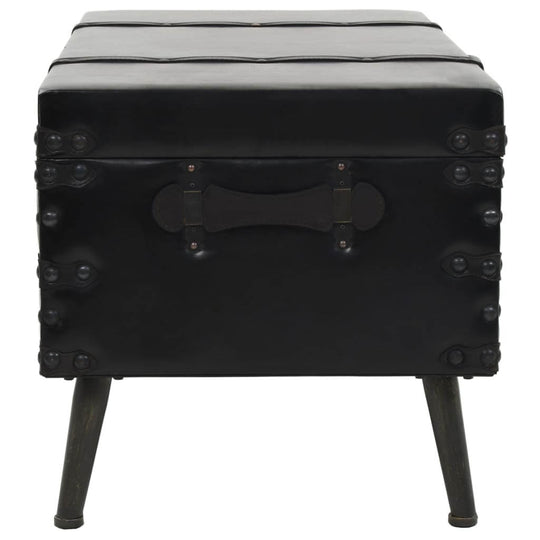 Coffee Table MDF and Steel 102x51x48 cm featuring a vintage trunk design with padded leather and steel legs.