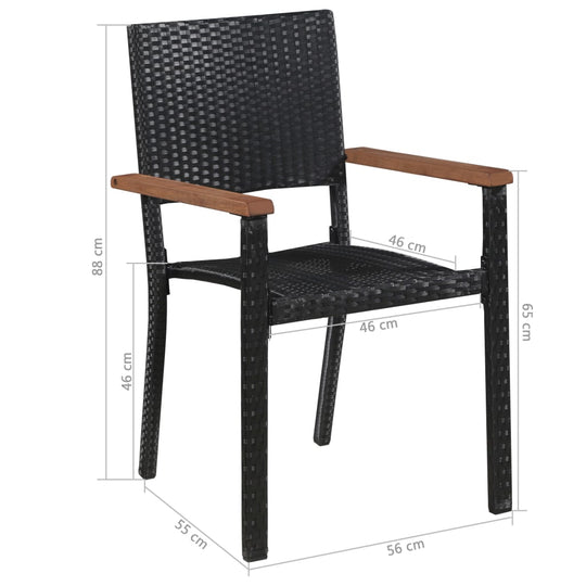 Outdoor Chairs 2 pcs Poly Rattan