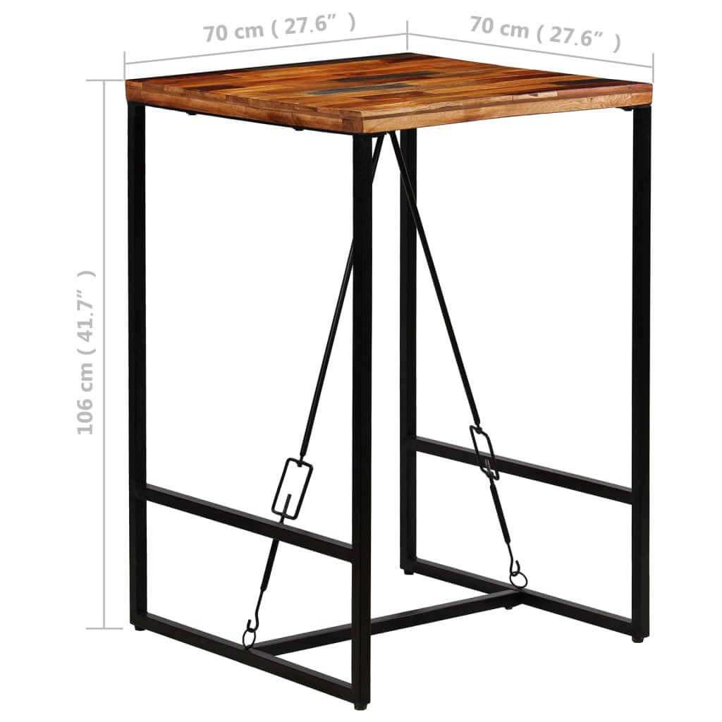 Bar Table Solid Reclaimed Wood 70x70x106 cm