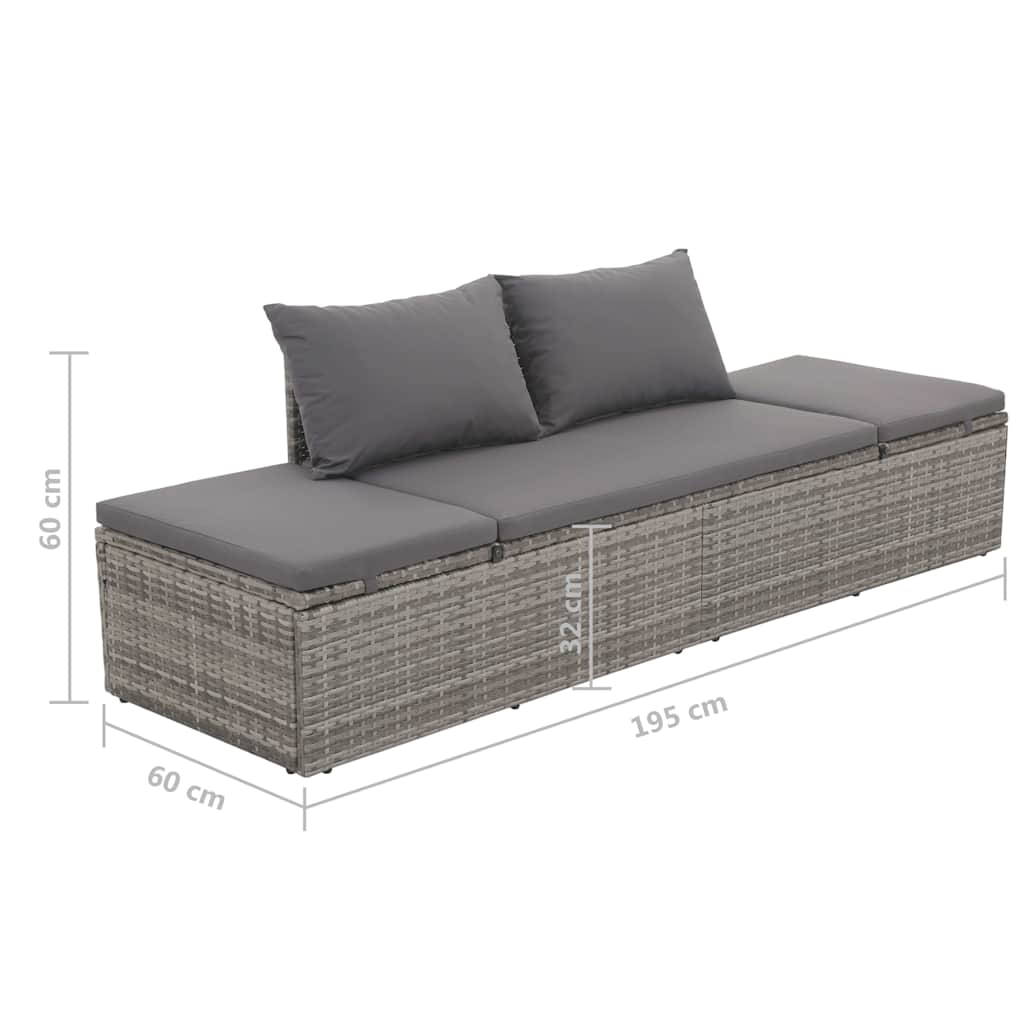 VidaXL Garden Bed  195x60 cm Poly Rattan