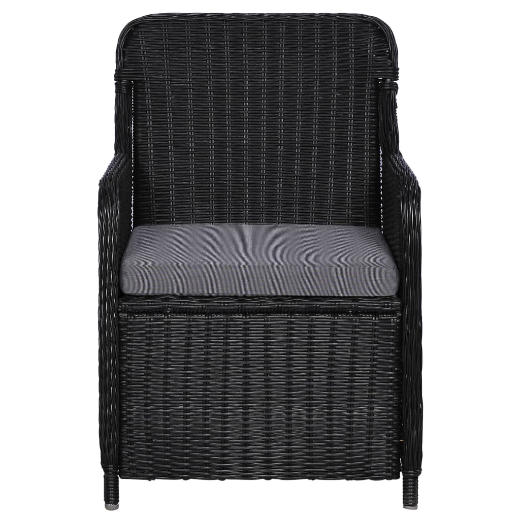Outdoor Chairs with Cushions 2 pcs Poly Rattan