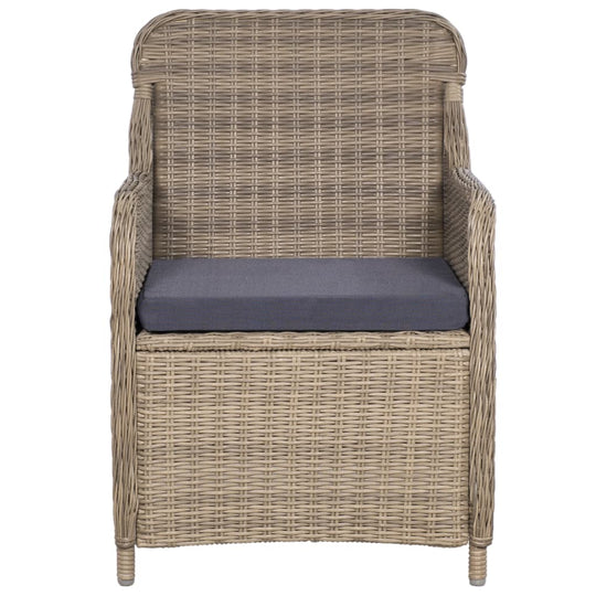 Outdoor Chairs with Cushions 2 pcs Poly Rattan