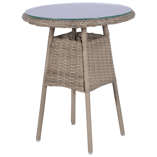3 Piece Bistro Set with Cushions and Pillows Poly Rattan