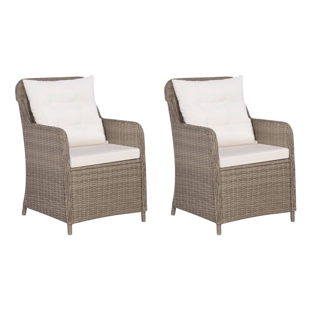 3 Piece Bistro Set with Cushions and Pillows Poly Rattan