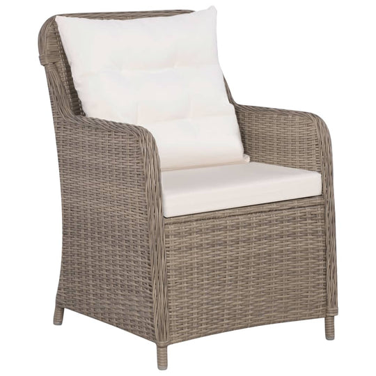 3 Piece Bistro Set with Cushions and Pillows Poly Rattan