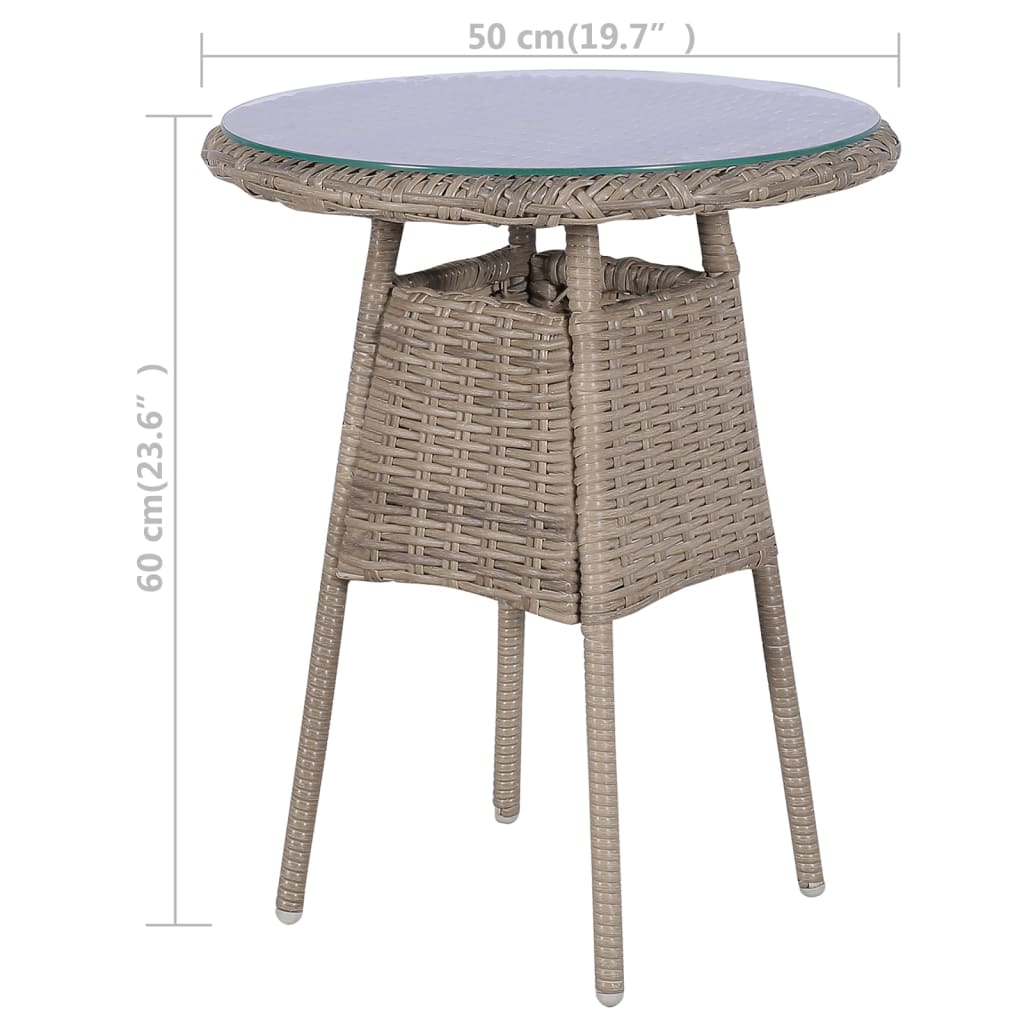 3 Piece Bistro Set with Cushions and Pillows Poly Rattan