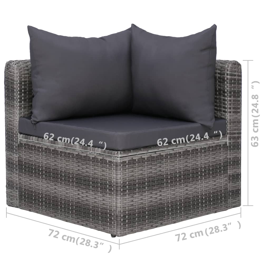 5 Piece Garden Sofa Set with Cushions & Pillows Poly Rattan , Outdoor Furniture Sets , Chairs -,Durable,eligant,Furniture -,Home & Garden -,Home Decor,Modern Design,new-305021,Outdoor Furniture -,Outdoor Furniture Sets,Outdoor Seating -,Tables -