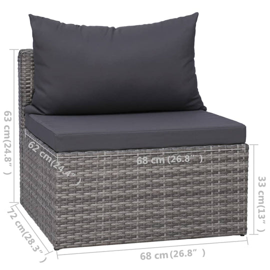 5 Piece Garden Sofa Set with Cushions & Pillows Poly Rattan , Outdoor Furniture Sets , Chairs -,Durable,eligant,Furniture -,Home & Garden -,Home Decor,Modern Design,new-305021,Outdoor Furniture -,Outdoor Furniture Sets,Outdoor Seating -,Tables -