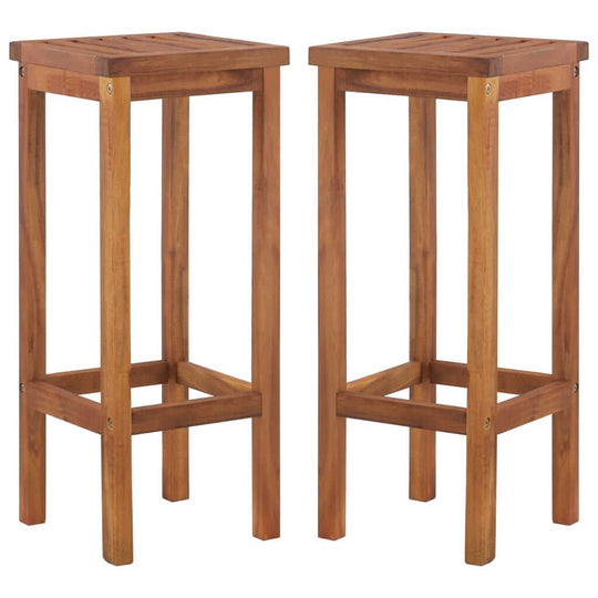 Bar Chairs 2 pcs Solid Acacia Wood