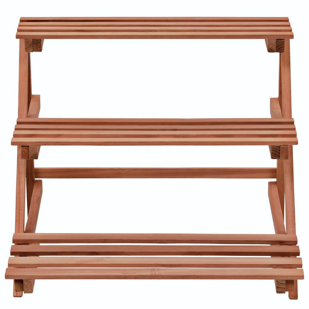 3-tier cedar wood plant stand, perfect for displaying plants and decorative items, outdoor furniture for any lounge space.