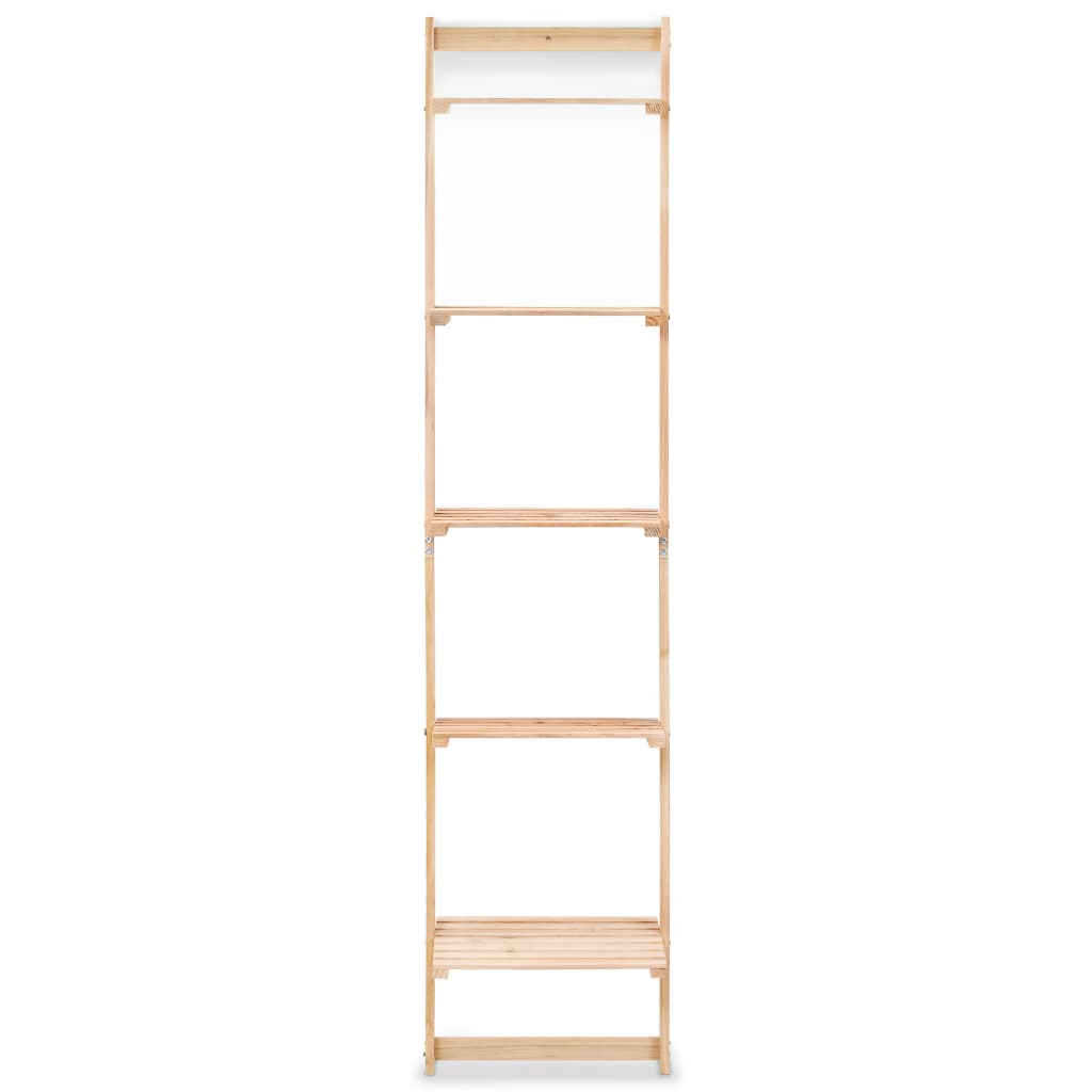 Ladder Wall Shelf Cedar Wood 41.5x30x176 cm, featuring five spacious shelves for plants and decor, made of durable cedar wood.
