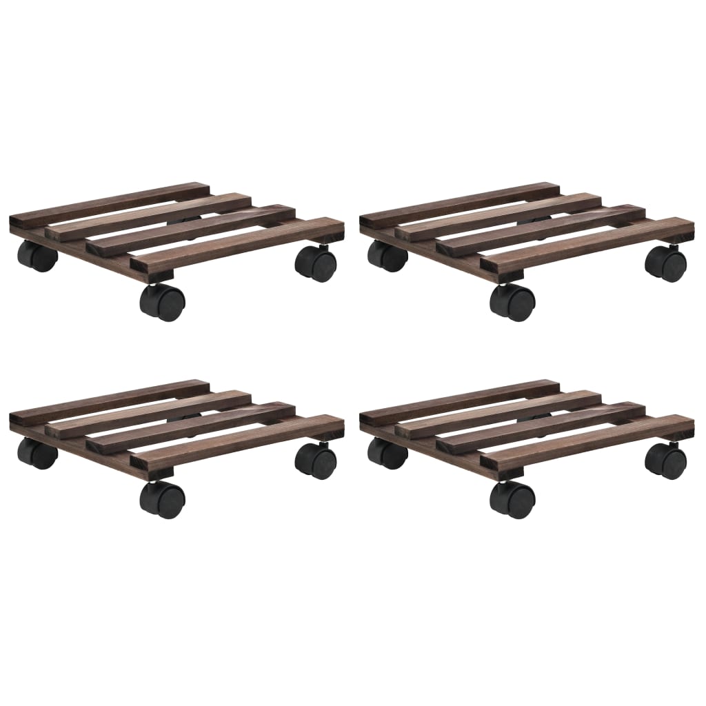 Plant Rollers 4 pcs Cedar Wood 25x25 cm , Home & Garden -> Lawn & Garden -> Gardening -> Plant Stands , Durable,eligant,Gardening -,Home & Garden -,Lawn & Garden -,Modern Design,new-305021,Plant Stands