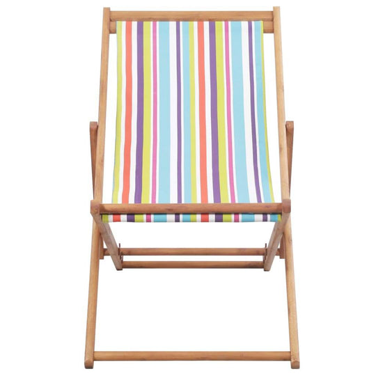 Folding Beach Chair Fabric and Wooden Frame