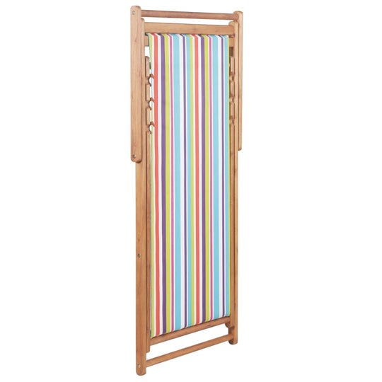 Folding Beach Chair Fabric and Wooden Frame