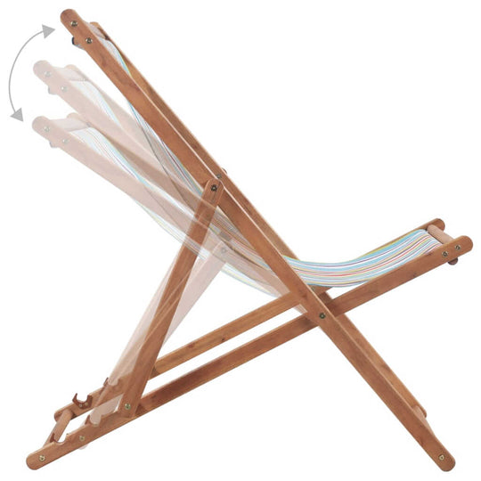 Folding Beach Chair Fabric and Wooden Frame