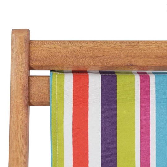 Folding Beach Chair Fabric and Wooden Frame