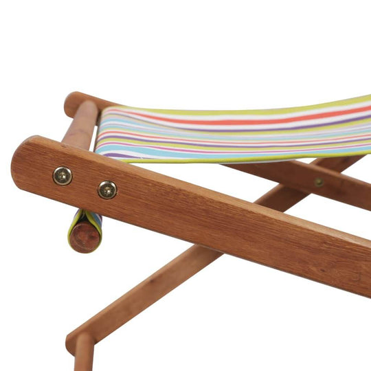 Folding Beach Chair Fabric and Wooden Frame