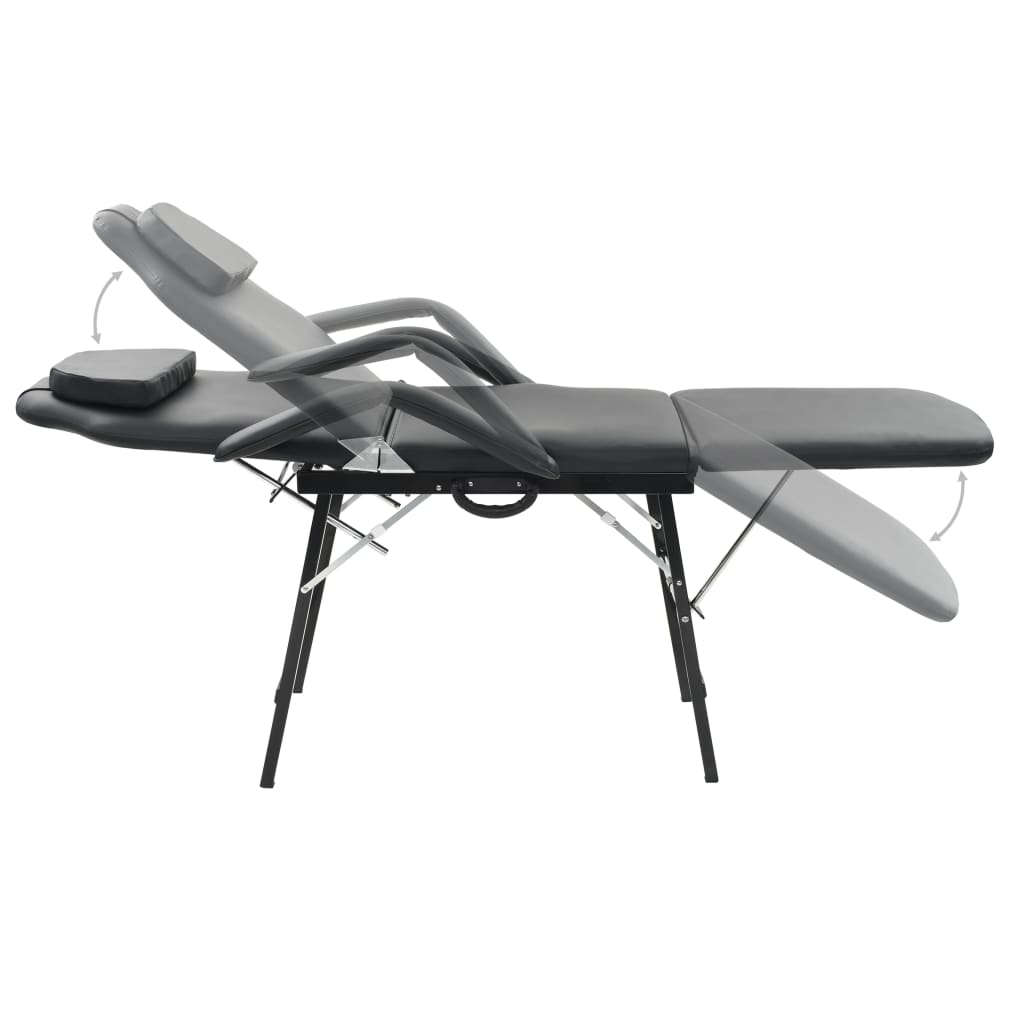 Portable Facial Treatment Chair Faux Leather 185x78x76 cm