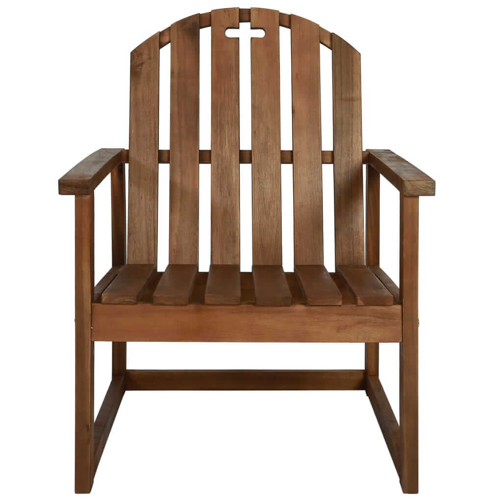 Solid acacia wood garden sofa chair with armrests, perfect for outdoor living spaces and weather-resistant convenience.