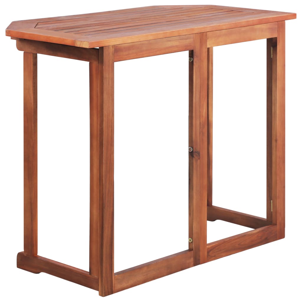 Solid acacia wood bistro table, foldable design, perfect for outdoor living spaces. Rustic charm and durable finish.