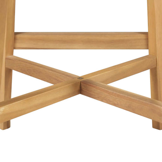 Bar Chairs 2 pcs Solid Acacia Wood showing the sturdy cross design of the base for stability and durability.