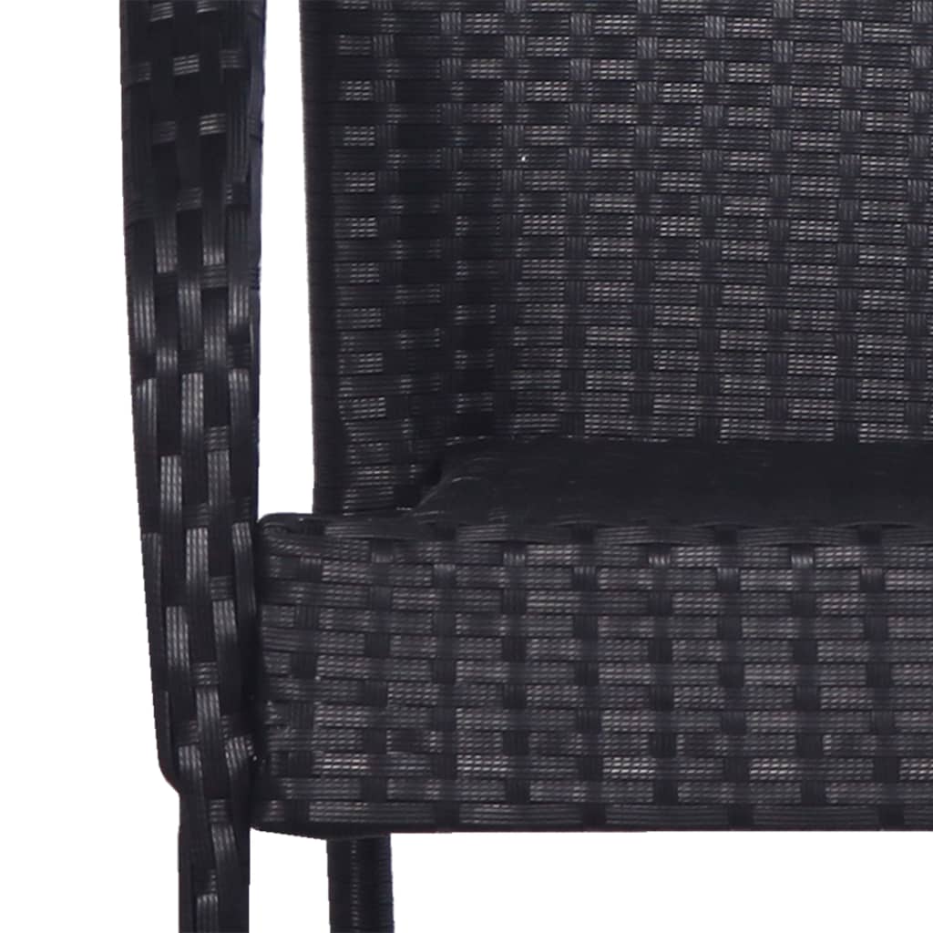 Stackable Outdoor Chairs 2 pcs Poly Rattan Black