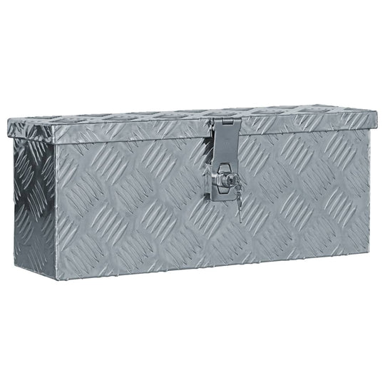 Aluminium box 48.5x14x20 cm in silver with a durable rust-resistant design for storage and transport.