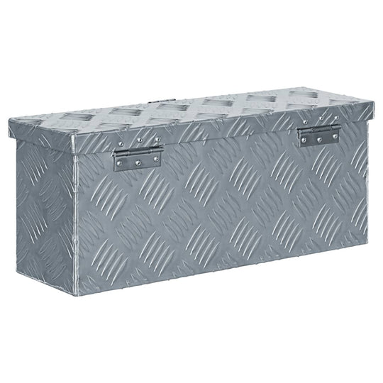 Aluminium storage box 48.5x14x20 cm in silver, ideal for packing, transport, and outdoor use.