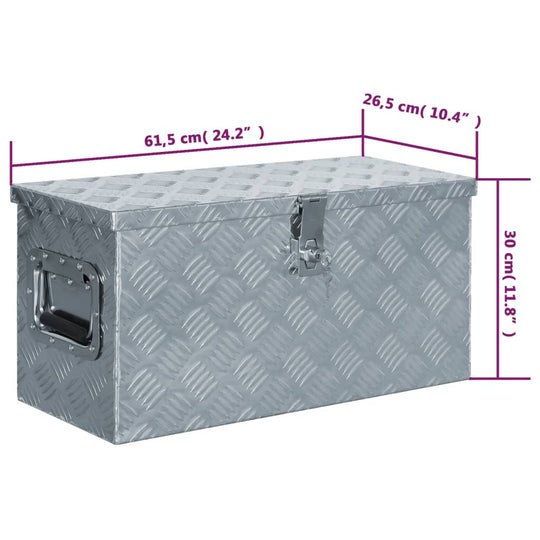 Aluminium Box 61.5x26.5x30 cm Silver