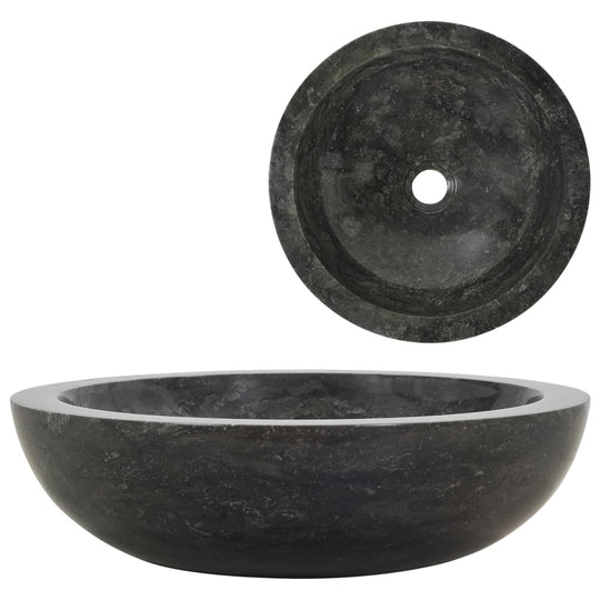 Black marble sink, 40x12 cm, modern design, perfect for bathrooms and washrooms, handmade and sturdy with elegant finish.