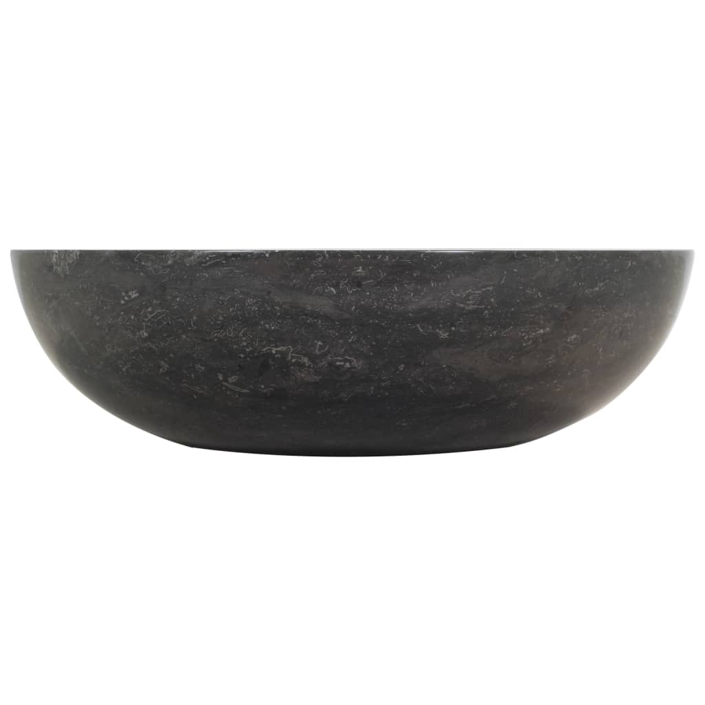 Elegant 40x12 cm black marble sink showcasing a smooth finish and modern design, perfect for any bathroom or washroom.