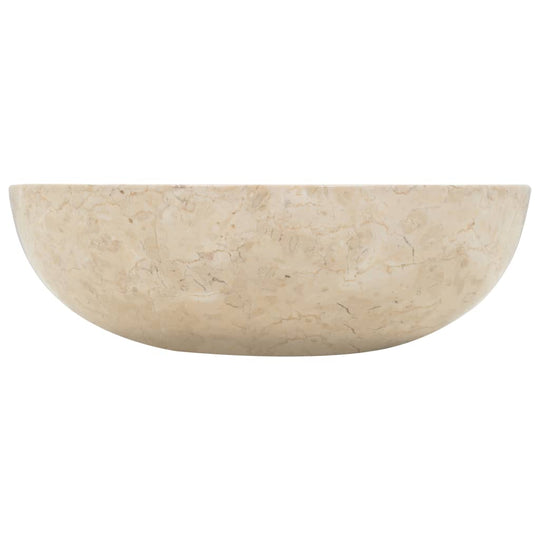 Cream marble sink 40x12 cm with smooth finish, ideal for modern bathrooms and washrooms. Elegant and sturdy design.