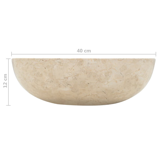 Cream marble sink 40x12 cm showcasing modern design and smooth finish, perfect for any bathroom or washroom decor.