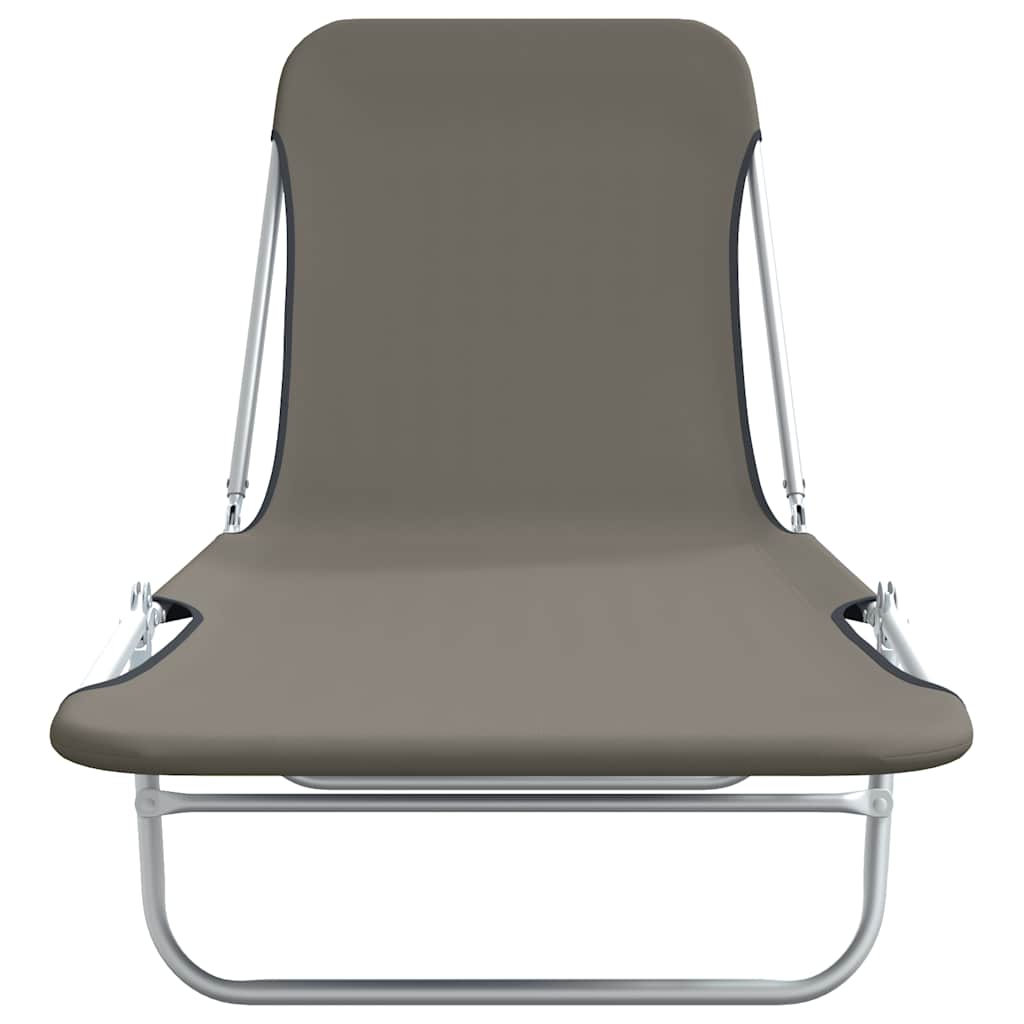 كراسي استلقاء للتشمس قابلة للطي عدد 2 قطعة ستيل وقماش