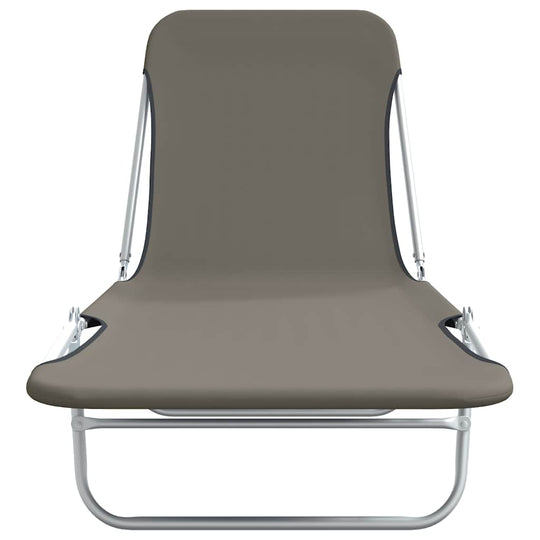 كراسي استلقاء للتشمس قابلة للطي عدد 2 قطعة ستيل وقماش