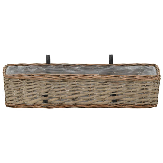 Balcony Planter 2 pcs Wicker with PE Lining 60 cm Home & Garden -> Lawn & Garden -> Gardening -> Pots & Planters