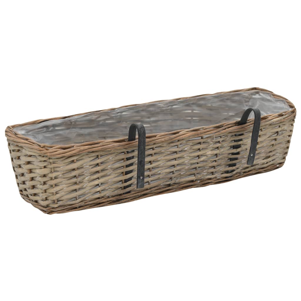 Balcony Planter 2 pcs Wicker with PE Lining 60 cm Home & Garden -> Lawn & Garden -> Gardening -> Pots & Planters