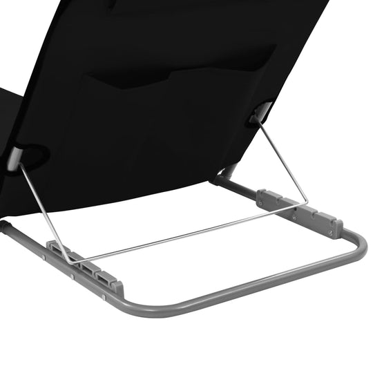 Folding Beach Mats 2 pcs Steel and Fabric