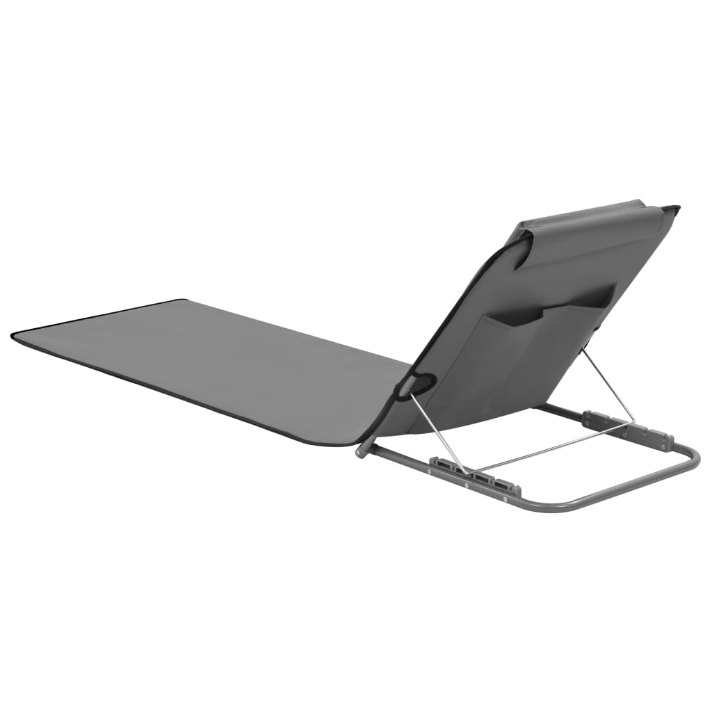 Folding Beach Mats 2 pcs Steel and Fabric