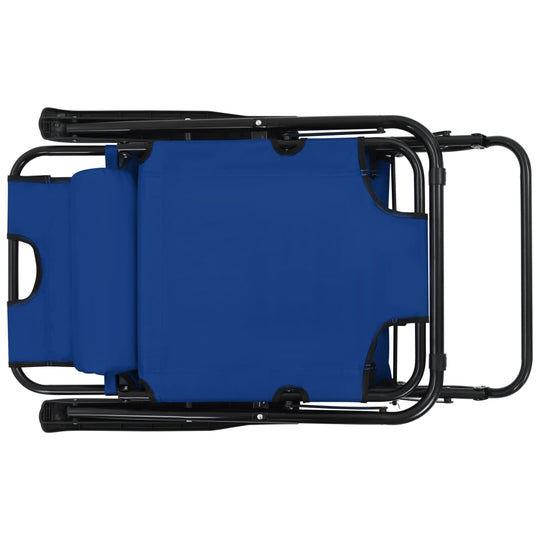 كراسي استرخاء قابلة للطي، قطعتان، مع مساند للقدمين، مصنوعة من الفولاذ