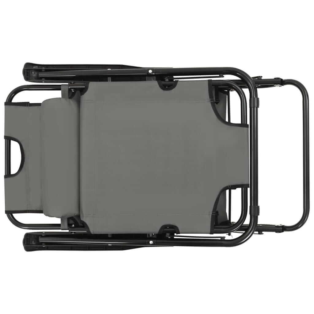 كراسي استرخاء قابلة للطي، قطعتان، مع مساند للقدمين، مصنوعة من الفولاذ